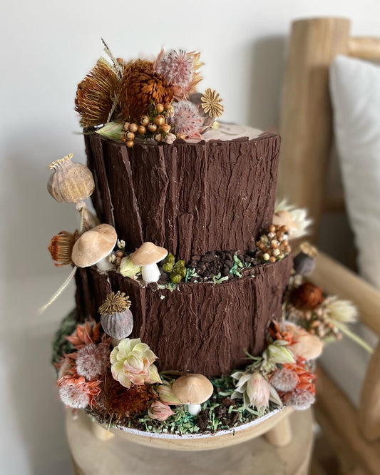 2 Tier Chocolate Tree Trunk Cake