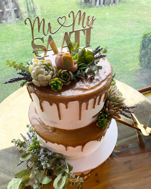 2 Tier Semi Naked with Caramel Drizzle & Natives