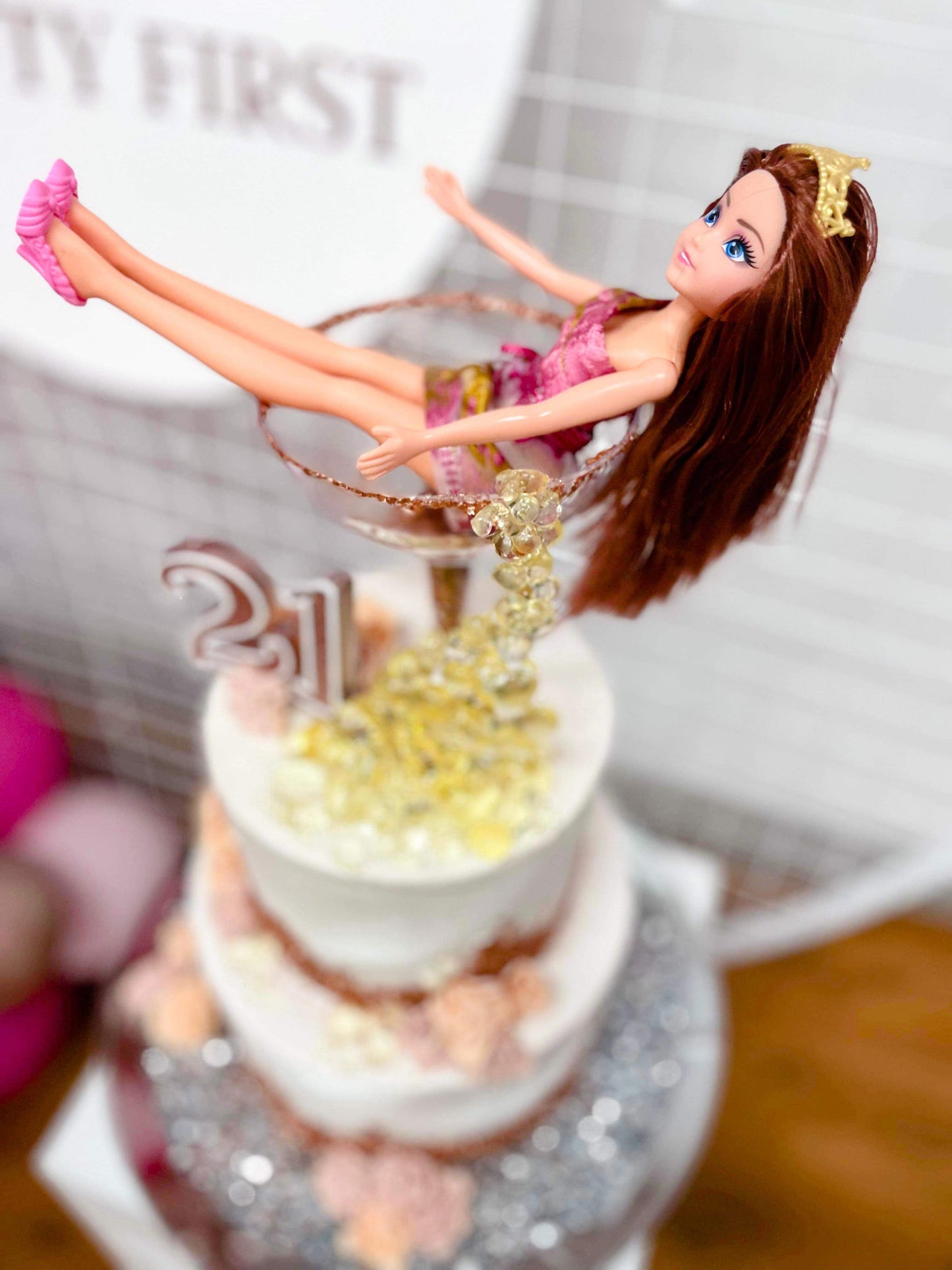2 Tier Elegant Barbie 21st Cake