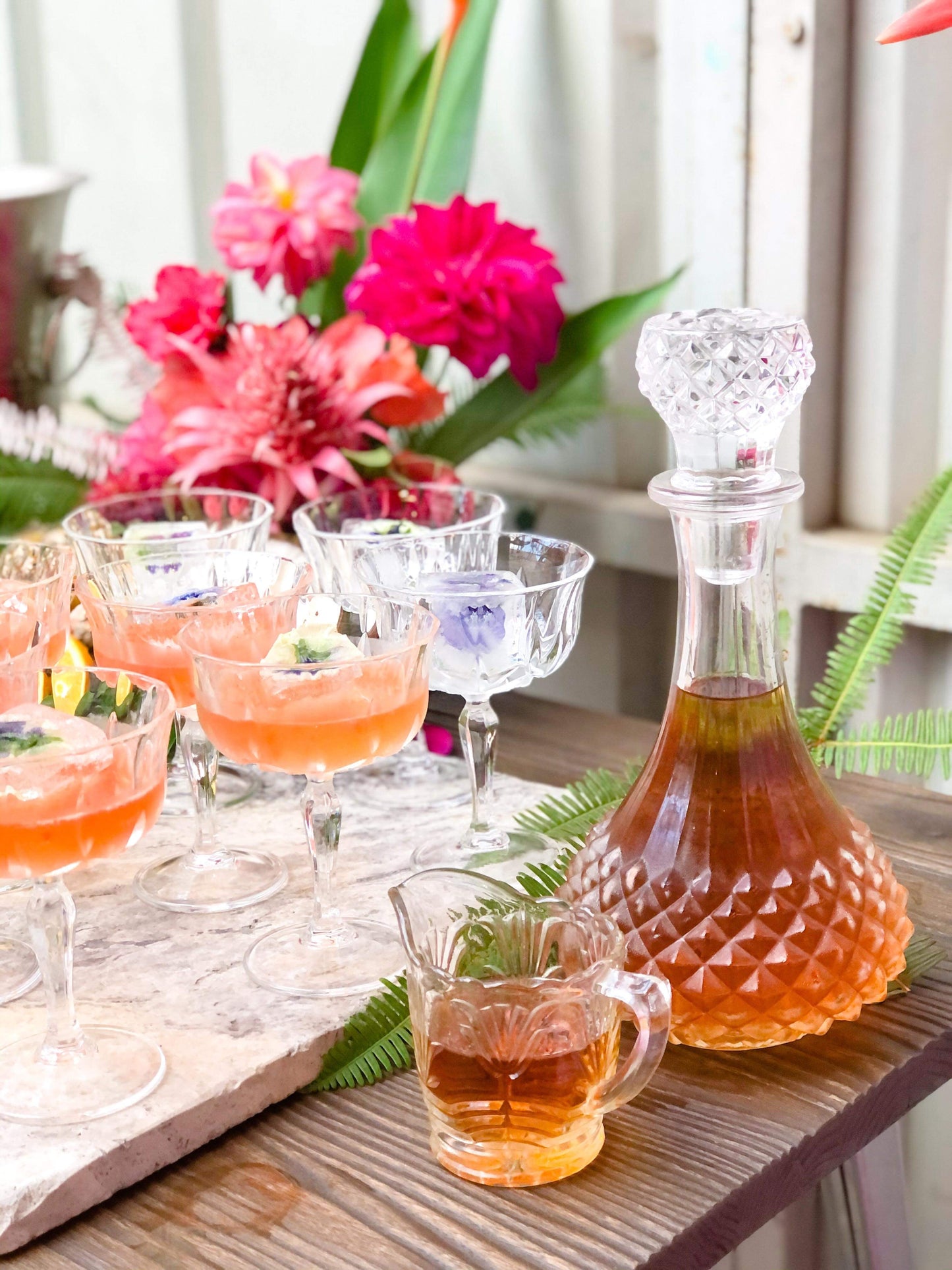 Grazing and Drinks Tropical Pink Theme 40th