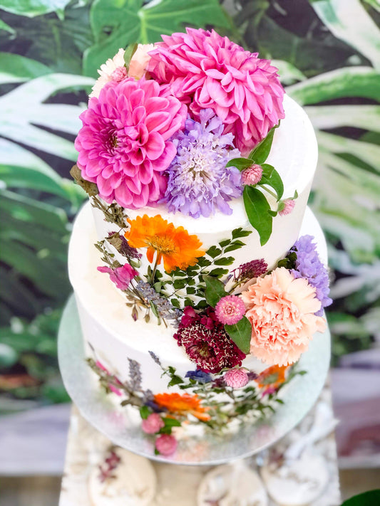 2 Tier Pressed Flower Cake