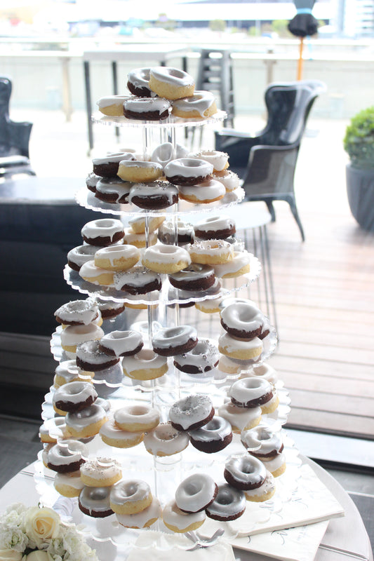 Donut Tower in Silver & White