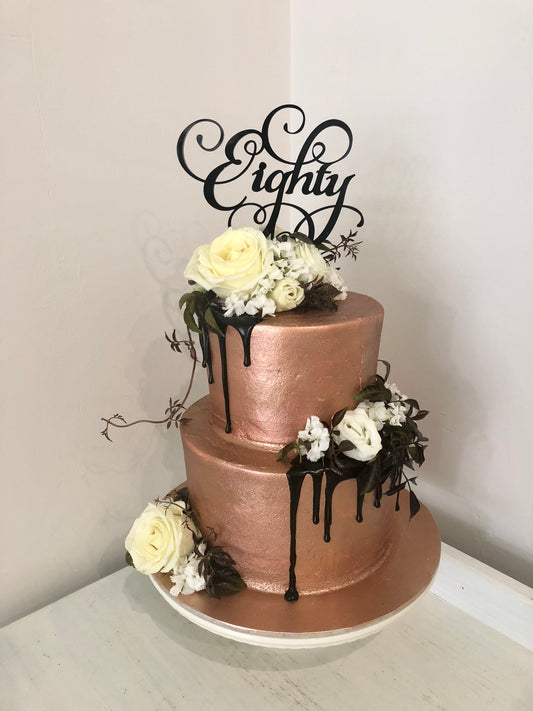 Rose Gold Buttercream with Black Drizzle