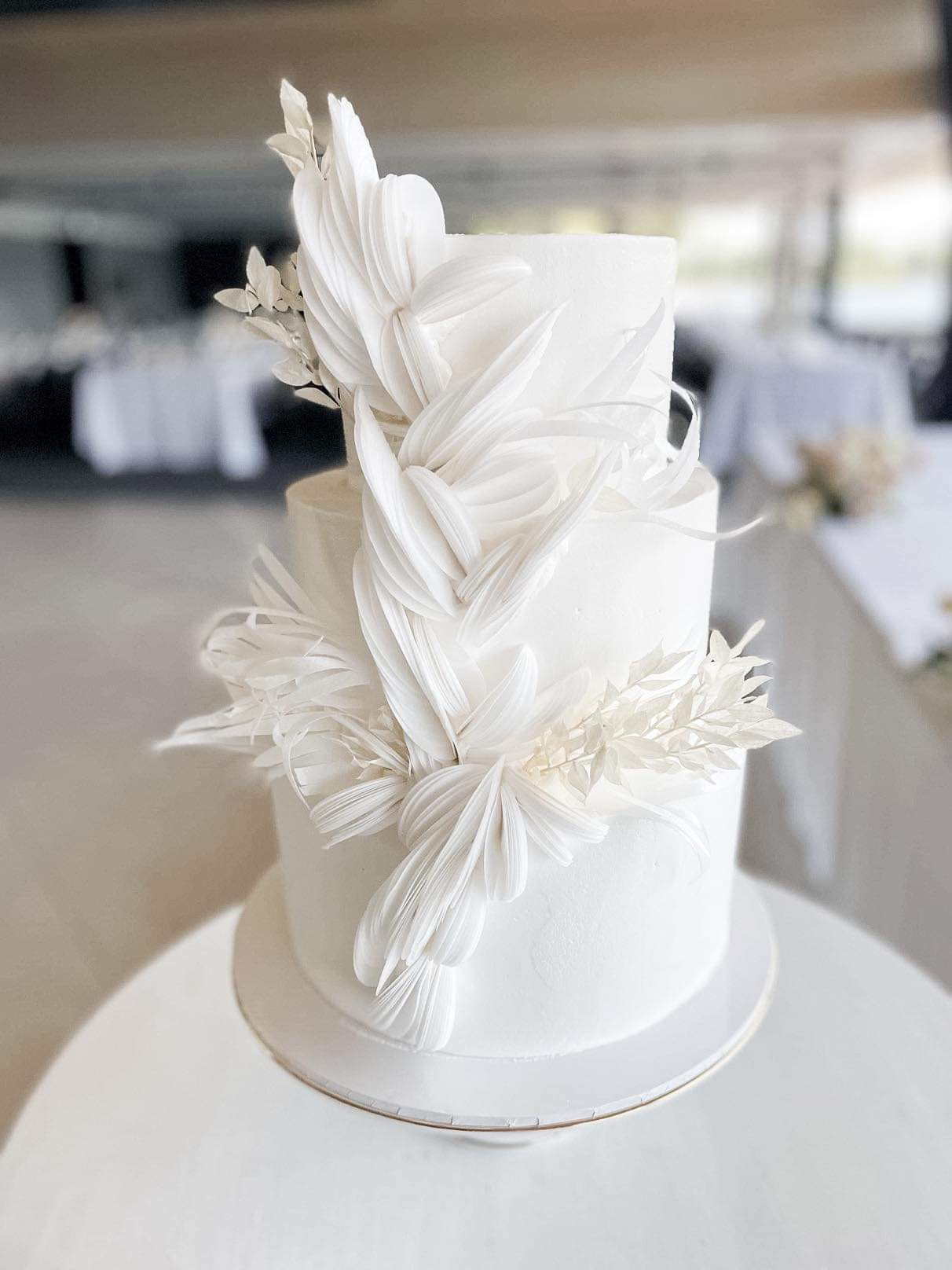 3 Tier Buttercream with Sculpted Wafer Paper