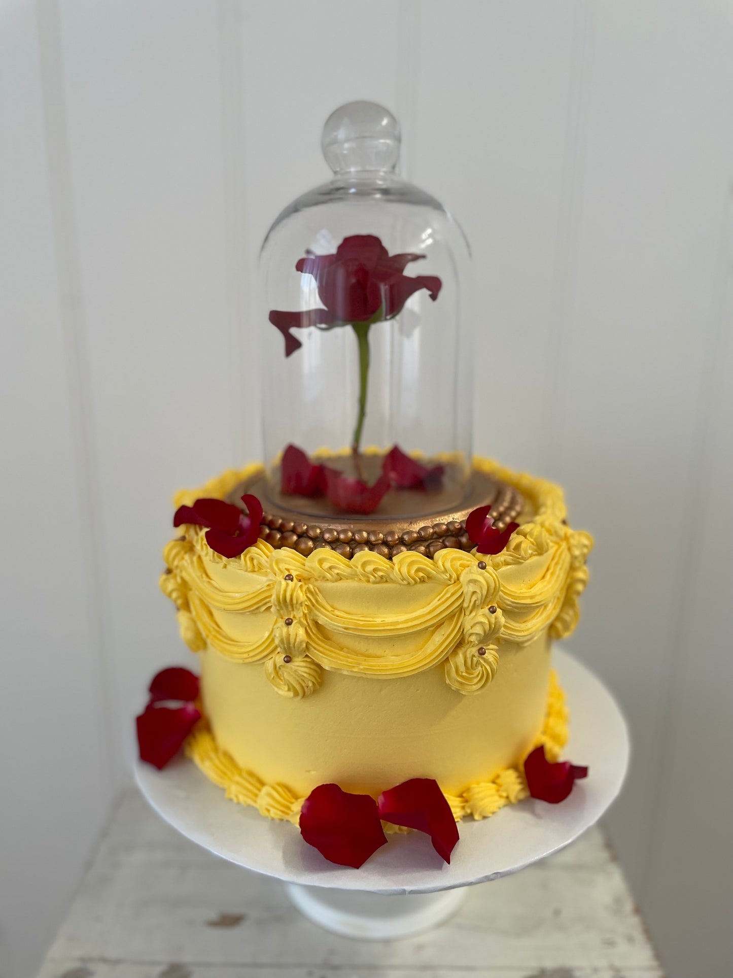 Beauty & The Beast Rose Cake