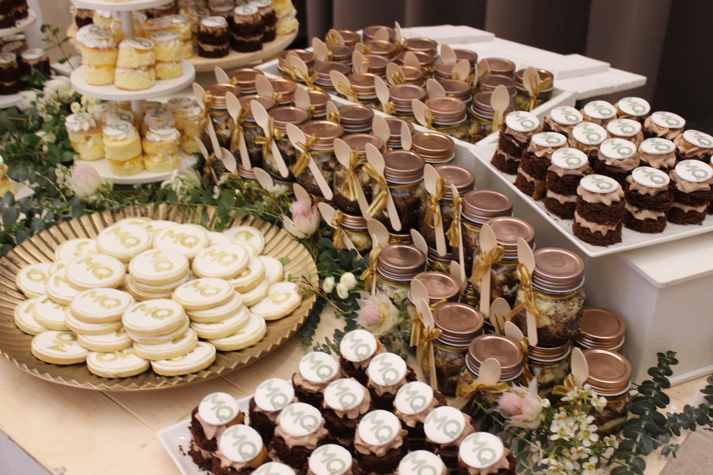 Grazing Dessert Corporate 1st Birthday Gold & White Theme