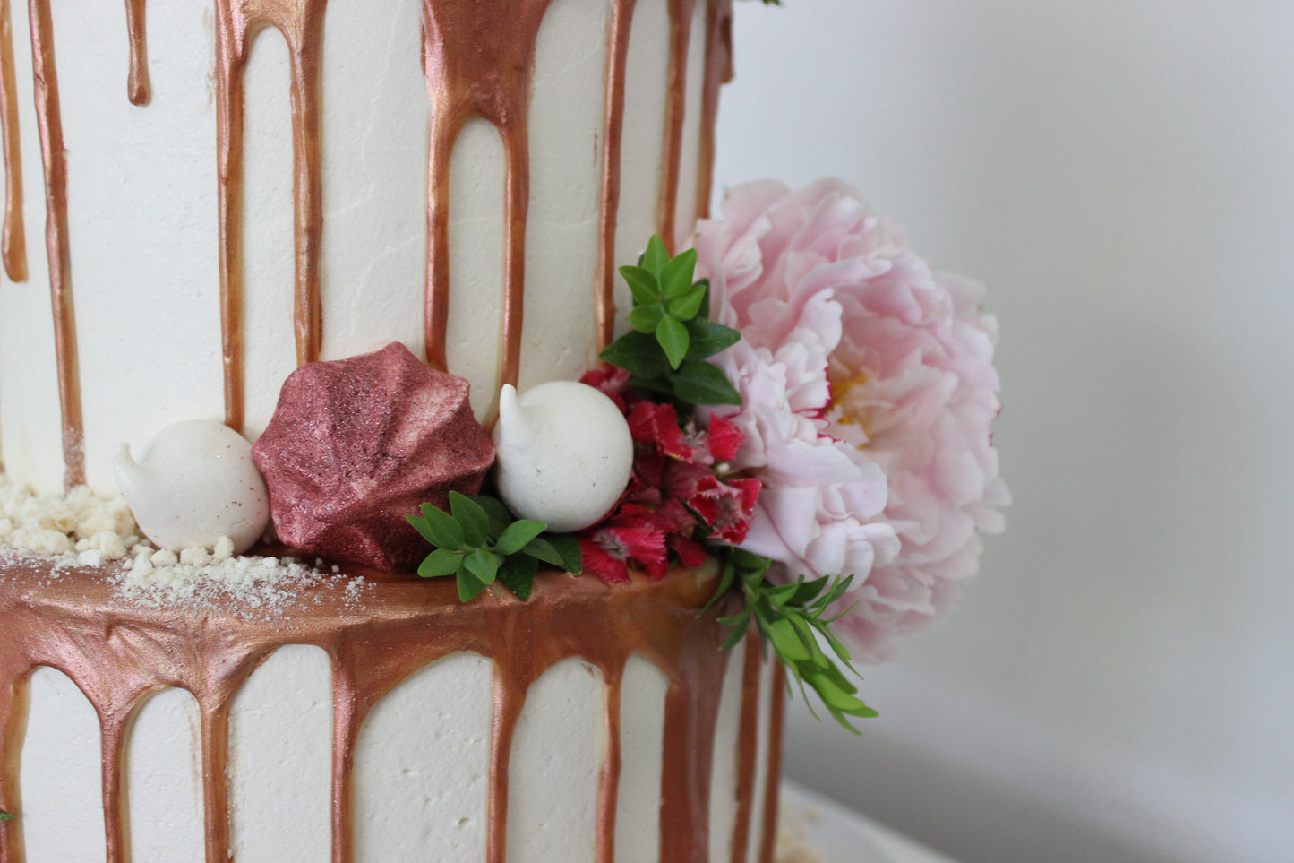 2 Tier Rose Gold Drizzle Cake
