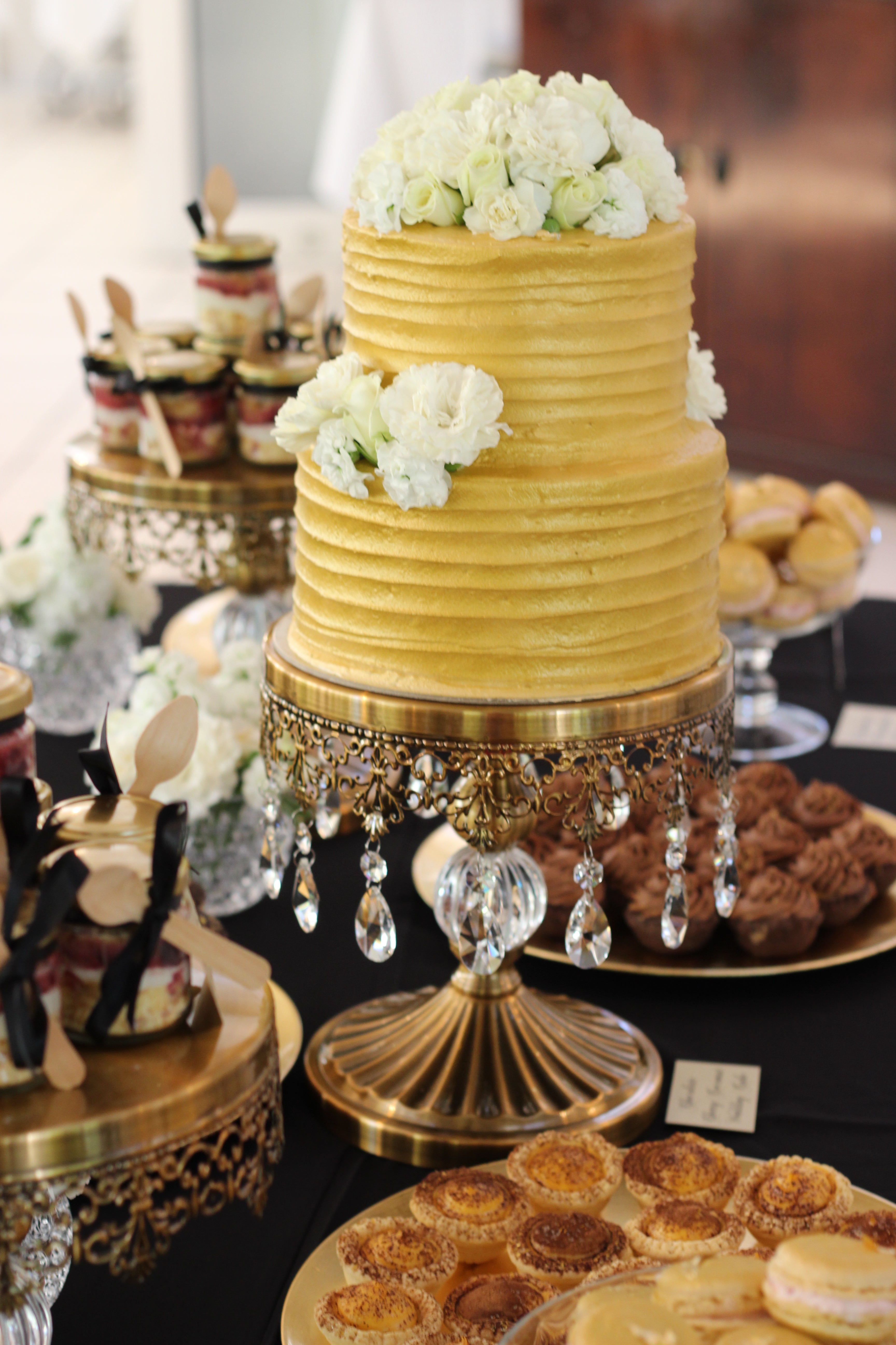 White and Gold Cake | Buttercream decorated Icing | Wedding Cakes – Little  Cupcakes