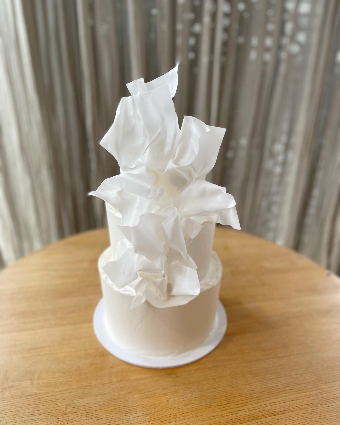 3 Tier Buttercream Cake with White Wafer Paper Sails