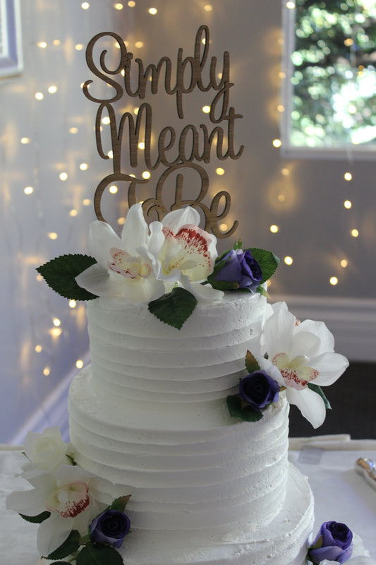 3 Tier Lined Buttercream with Orchids