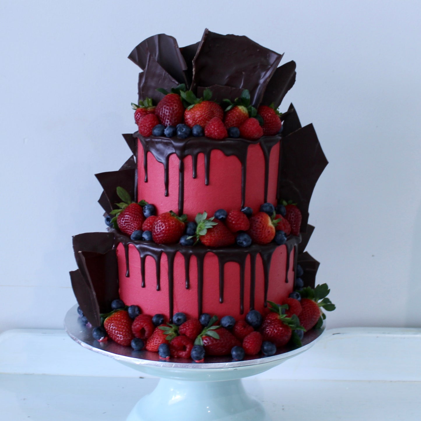 2 Tier Chocolate & Berry Cake 2 Toned