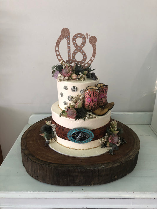 18th Birthday Cowboy Theme Cake